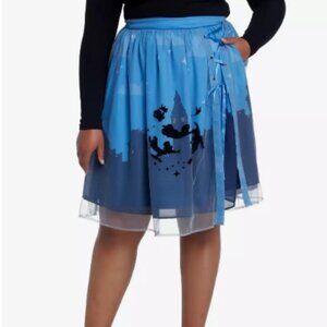 Hot topic NWT size 2 Disney Peter Pan Night Sky Lace-Up Skirt Plus Size